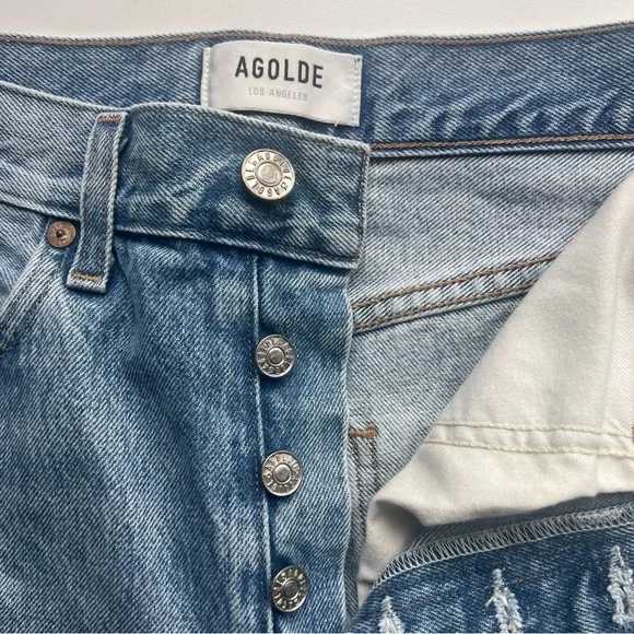 Agolde Riley High Rise Straight Crop Jeans Size 27 - Picture 8 of 16